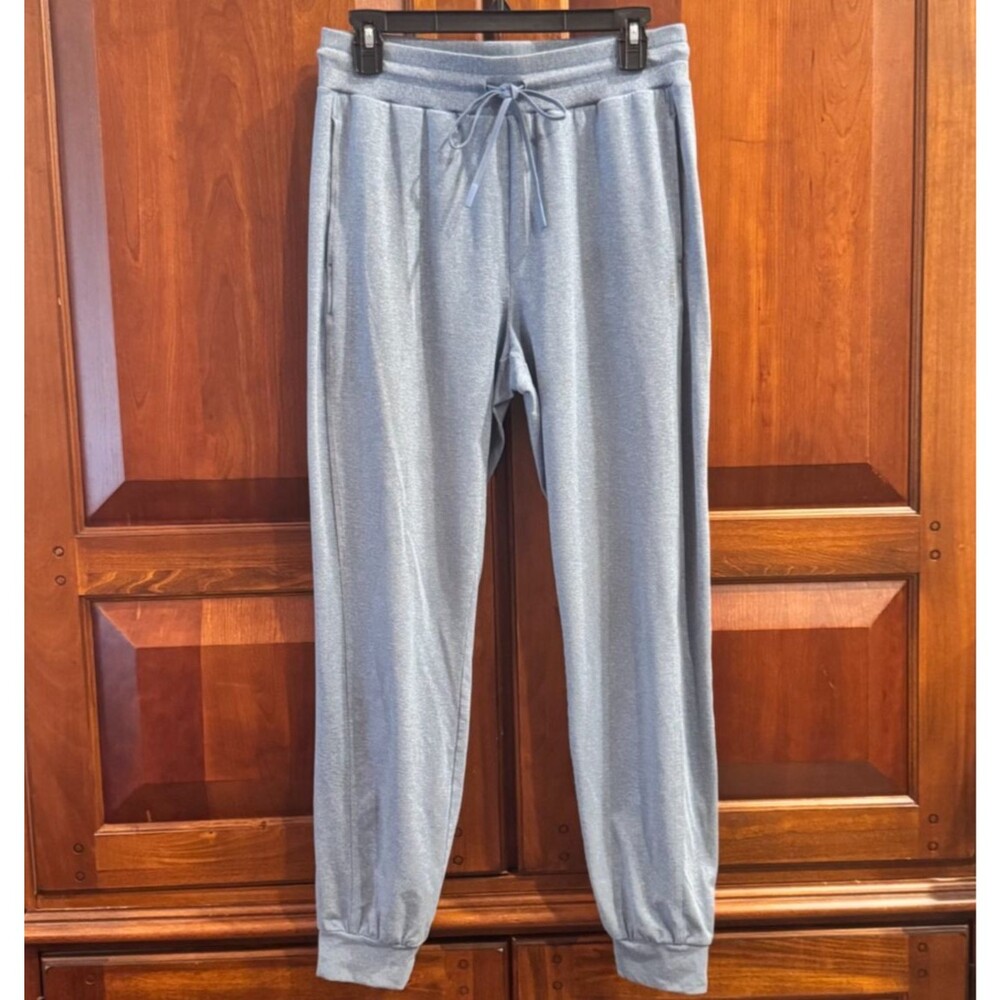Fabletics Cloud Jersey Jogger Pants Women's Blue Heather Drawstring Stretch M - Picture 2 of 15